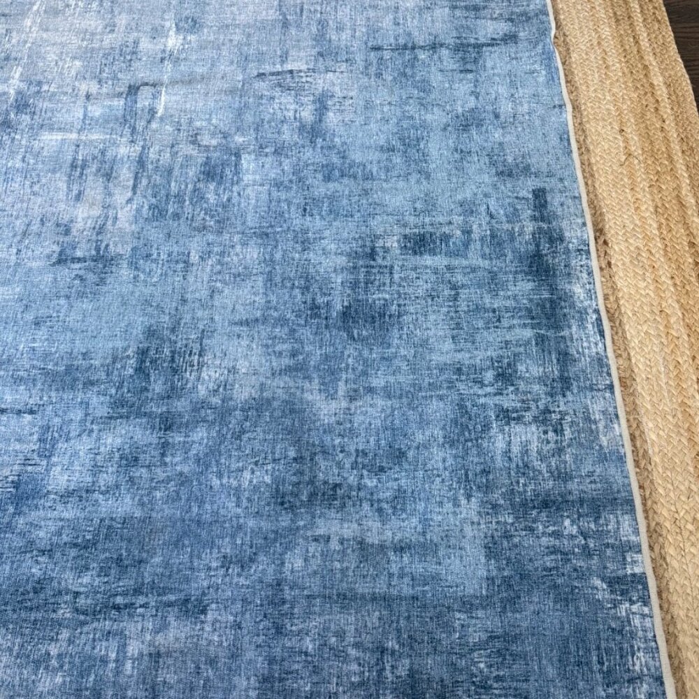Ruggable Flatwoven Rug 6 x 9 ft Impasto (?) Slate Blue No Pad